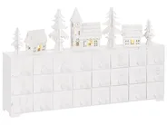Villaggio natalizio treno slitta cavalli LED musica 20x25x15 cm