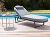 Sun Lounger with Cushion RONCOLO Metal Grey
