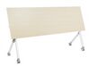 Skládací kancelářský stůl s kolečky 180 x 60 cm světlé dřevo a bílá BENDI_922358