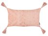 Set of 2 Cotton Cushions with Tassels 30 x 50 cm Peach Pink VALVARIA_940172