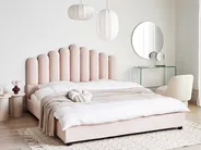 Waterbed Velvet VINCENNES 180 x 200 cm (EU Super King) Pastel Pink_974511