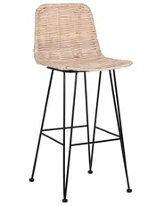 Set of 2 Bar Chairs CASSITA Rattan Natural_760420