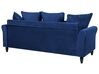 3-seters sofa fløyel mørkeblå BORNHOLM_748486