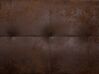 Sofá esquinero 4 plazas de piel sintética marrón oscuro/plateado izquierdo con otomana ABERDEEN_717264