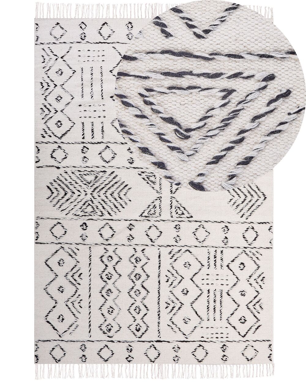 Rug ALKENT White 160 x 230 cm Wool