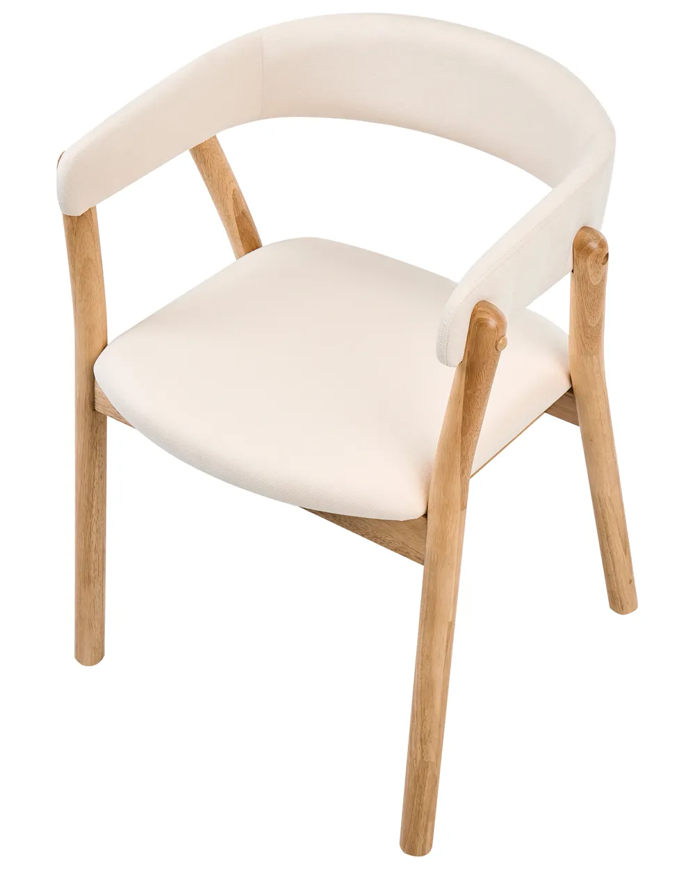 Set of 2 Dining Chairs MYLO Fabric Light Brown/ Off-White_1068342
