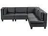 Modular Corner Sofa 5 Seater UNSTAD Faux Leather Black Left Hand