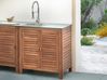 Outdoor Kitchen Cabinet with Sink BRUCOLI Brown/ Silver Acacia Wood