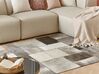 Kožený koberec patchwork hnědo šedáý 160 x 230 cm PERVARI_764751