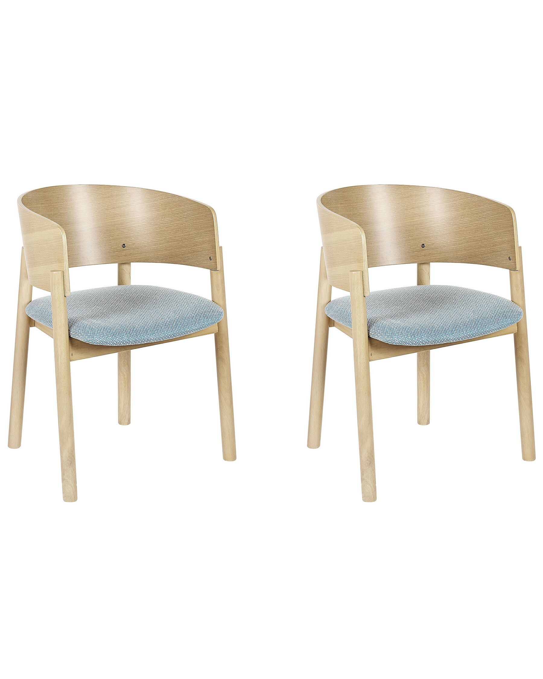 Set di 2 sedie da pranzo tessuto azzurro e legno chiaro MARIKANA_837281