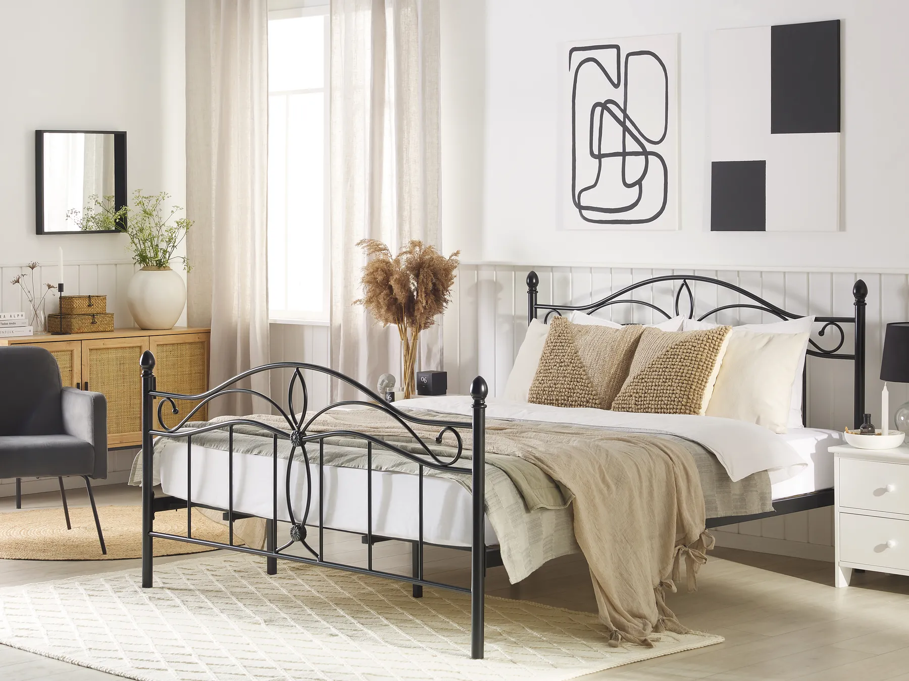 Bed Metal ANTLIA 180 x 200 cm (EU Super King) Black_808415