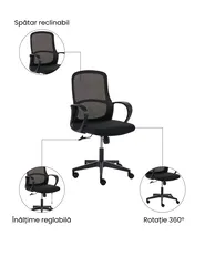 Scaun ergonomic SENTA Negru_1071000