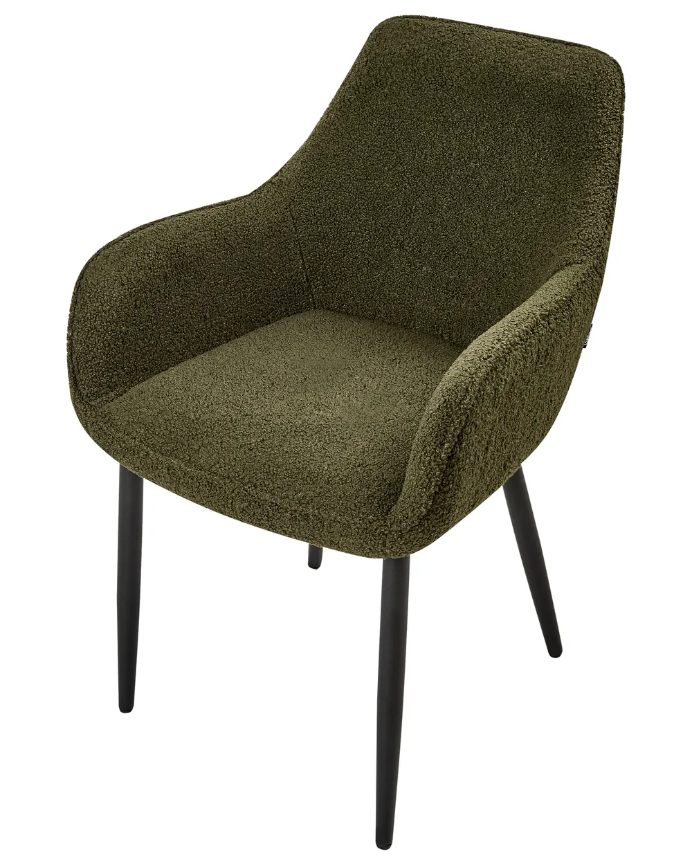 Set of 2 Dining Chairs ALDEN Boucle Dark Green_877519