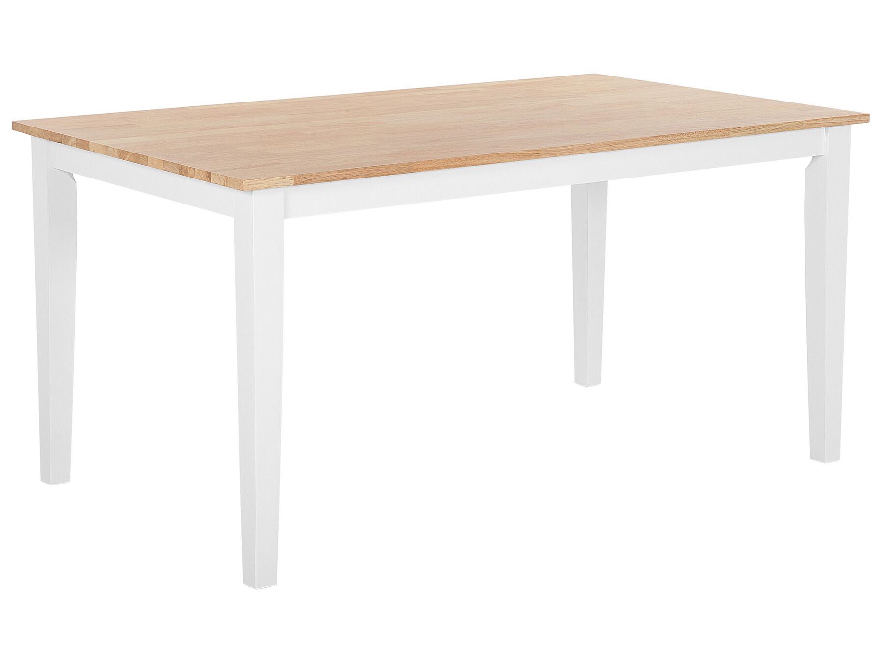 Mesa de comedor de madera de caucho clara/blanco 150 x 90 cm GEORGIA_735848