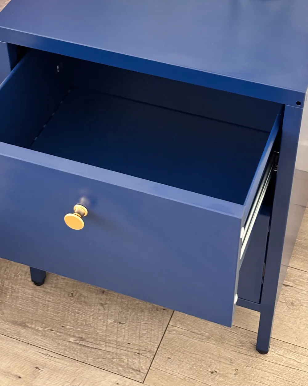 2 Drawer Bedside Table KYLEA Metal Navy Blue_1026000