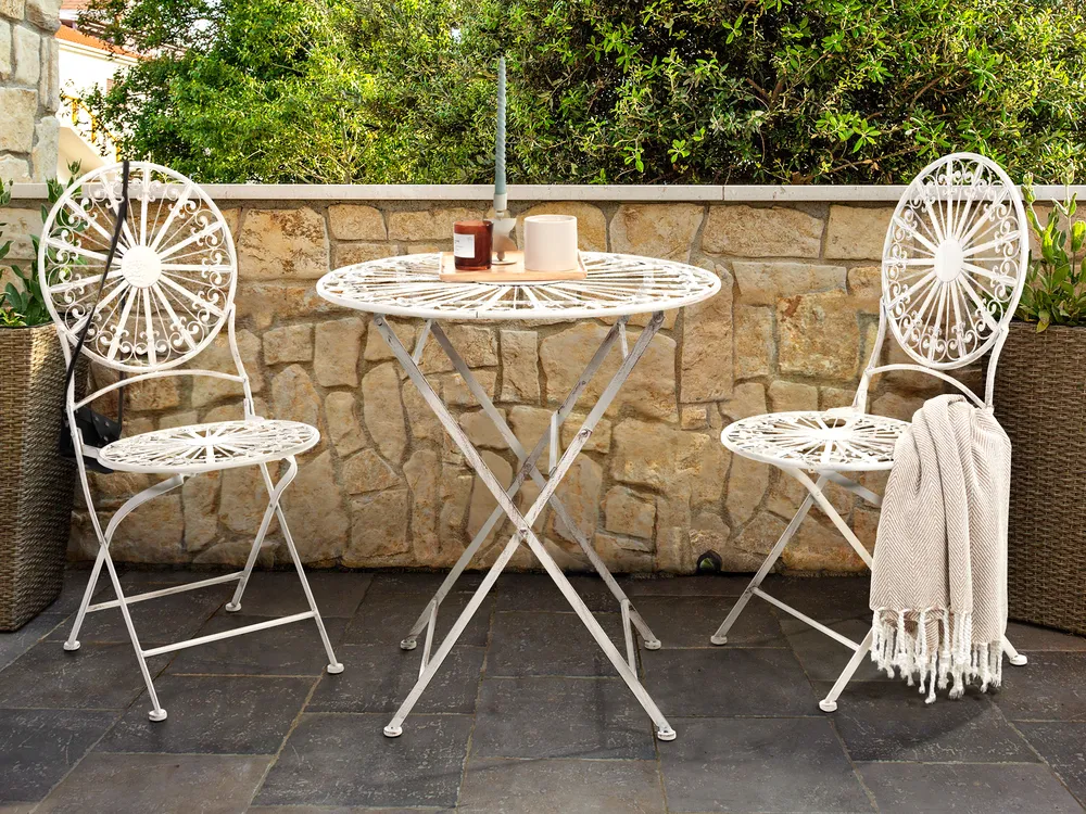 Bistro Set Folding SCAFA Metal White