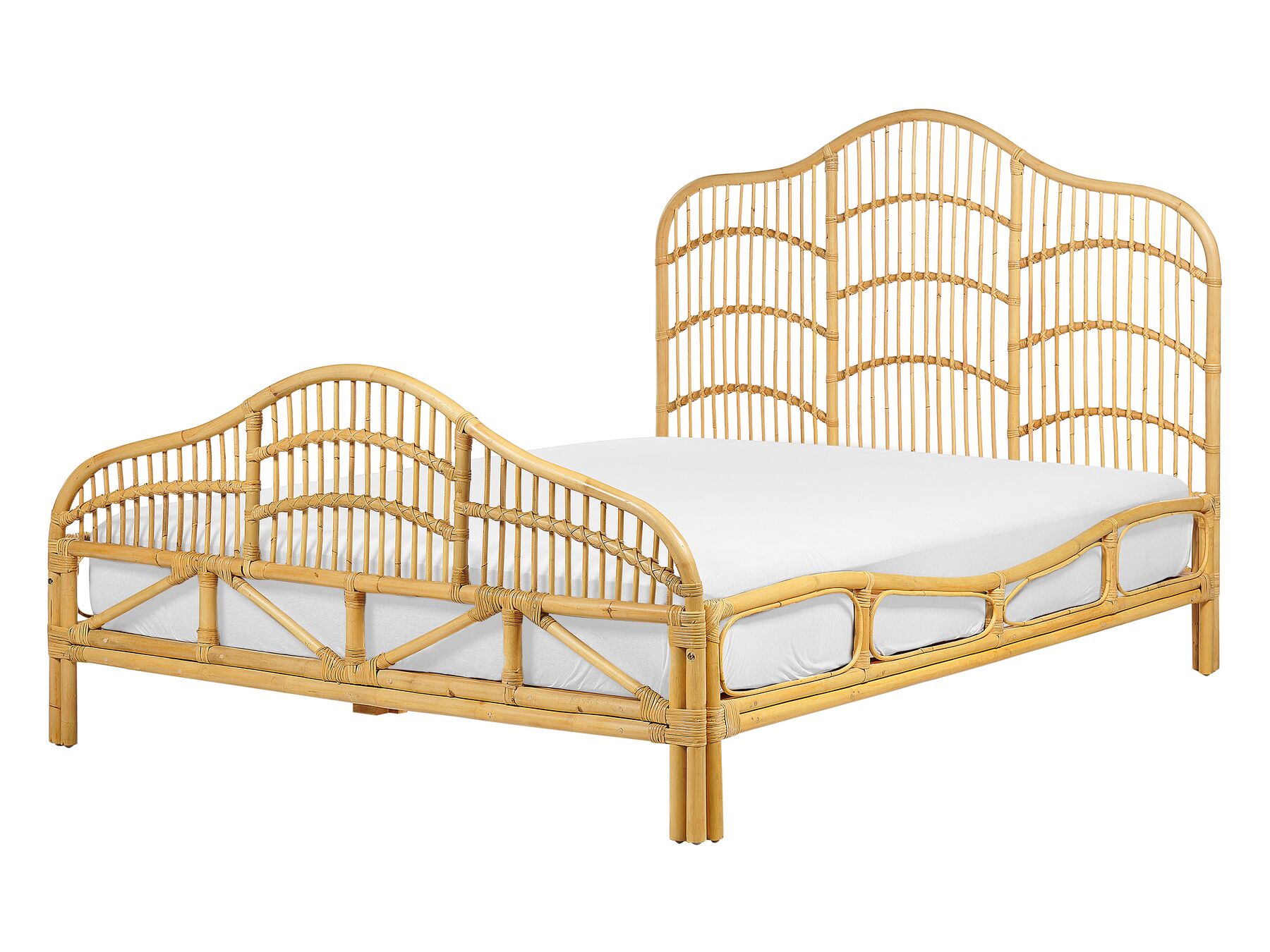 Ratanová posteľ 140 x 200 cm svetlé drevo DOMEYROT_868959