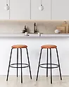 Conjunto de 2 sillas de bar MORTON Terciopelo Naranja