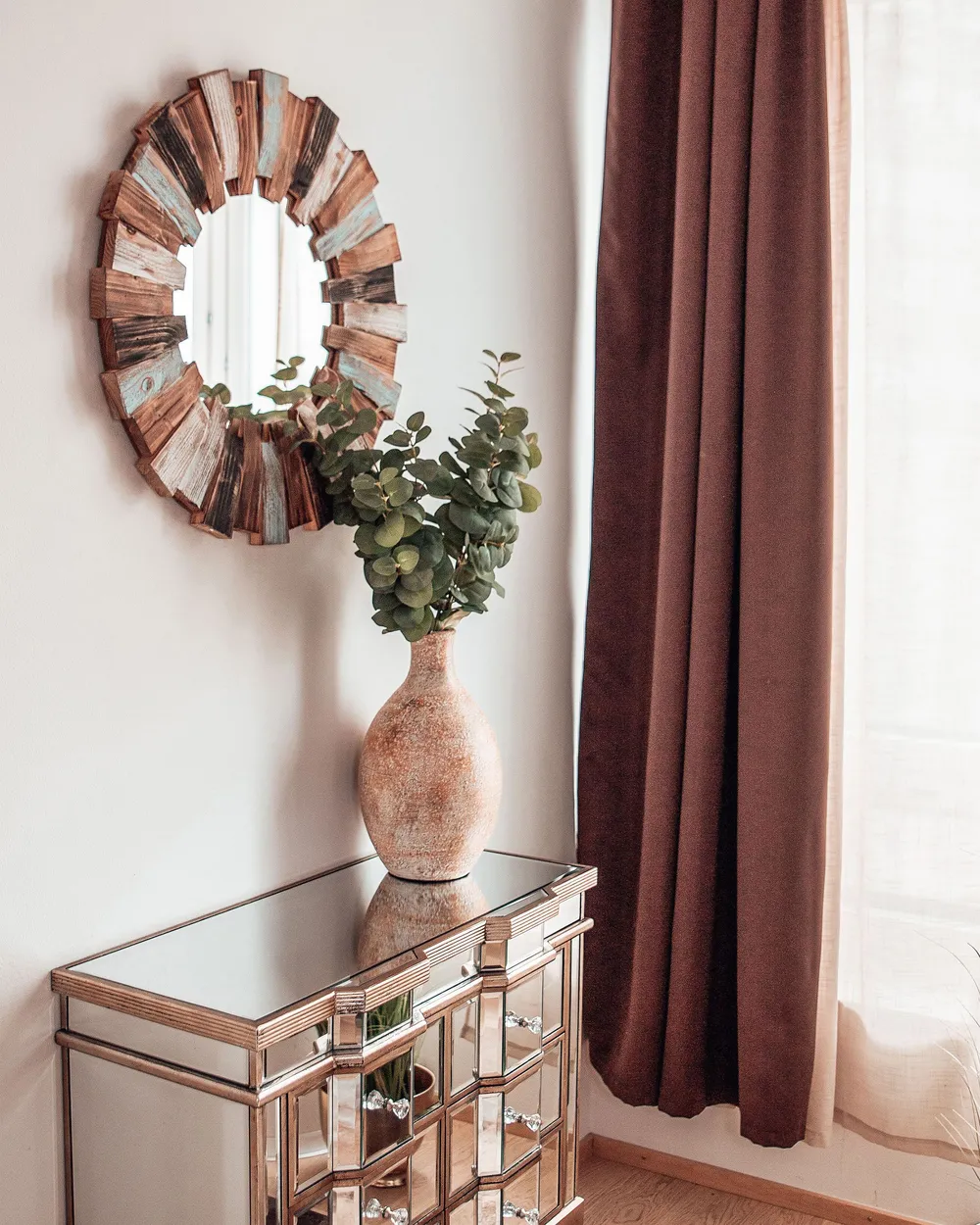 Wall Mirror ECATEPEC 66 cm 66 cm Brown_892624