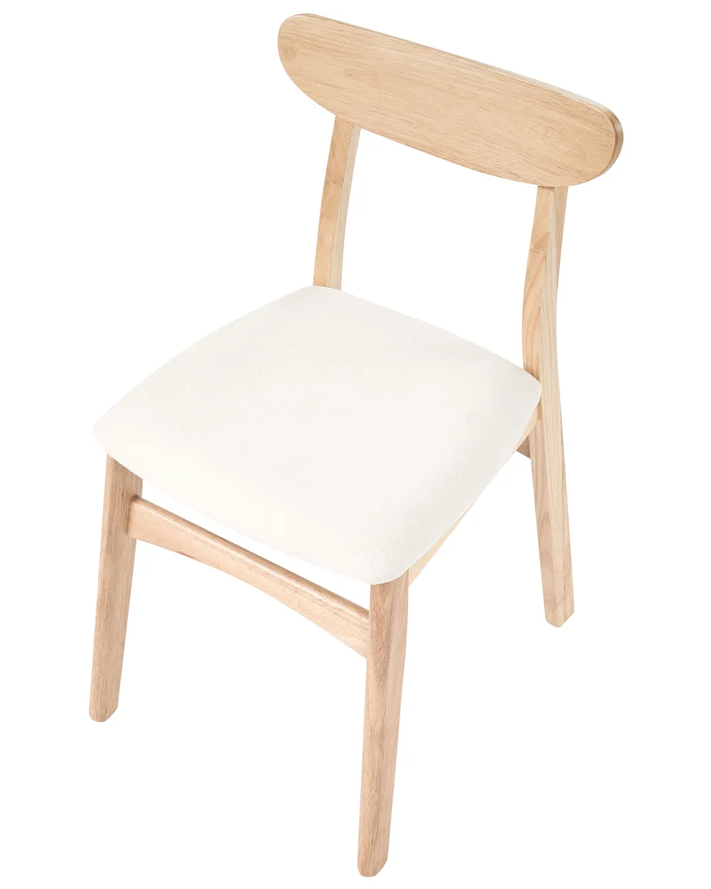 Set of 2 Dining Chairs DOYLE Wood Light Brown/ Light Beige_1071220