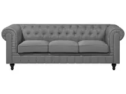 Sofa 3 Seater CHESTERFIELD Fabric Light Grey_719587