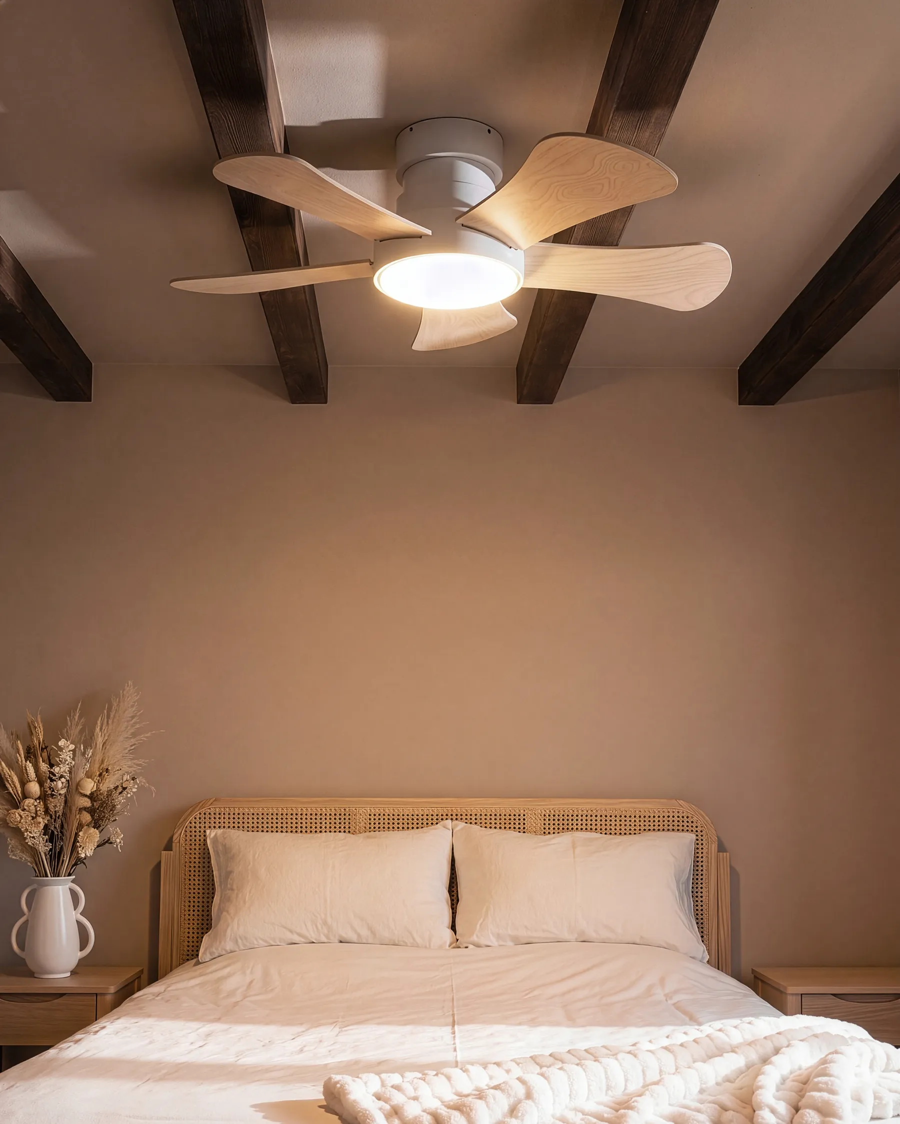 Deckenventilator mit Licht BIVENS mit Fernbedienung LED Hellbeige_1133263