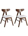 Set of 2 Dining Chairs LACOTA Wood Dark Brown/ Grey