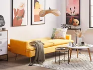 Divano letto 3 posti VETTRE Velluto Giallo_787924