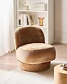 Swivel Armchair AYLO Chenille Golden Brown