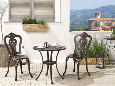 Metal Garden Bistro Set Brown BOVINO