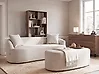 Sofa AMAL with Ottoman Fabric Light Beige