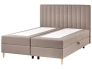 Divan Bed with Storage OFFICER Fabric Taupe 160 x 200 cm (EU King Size)_1016307
