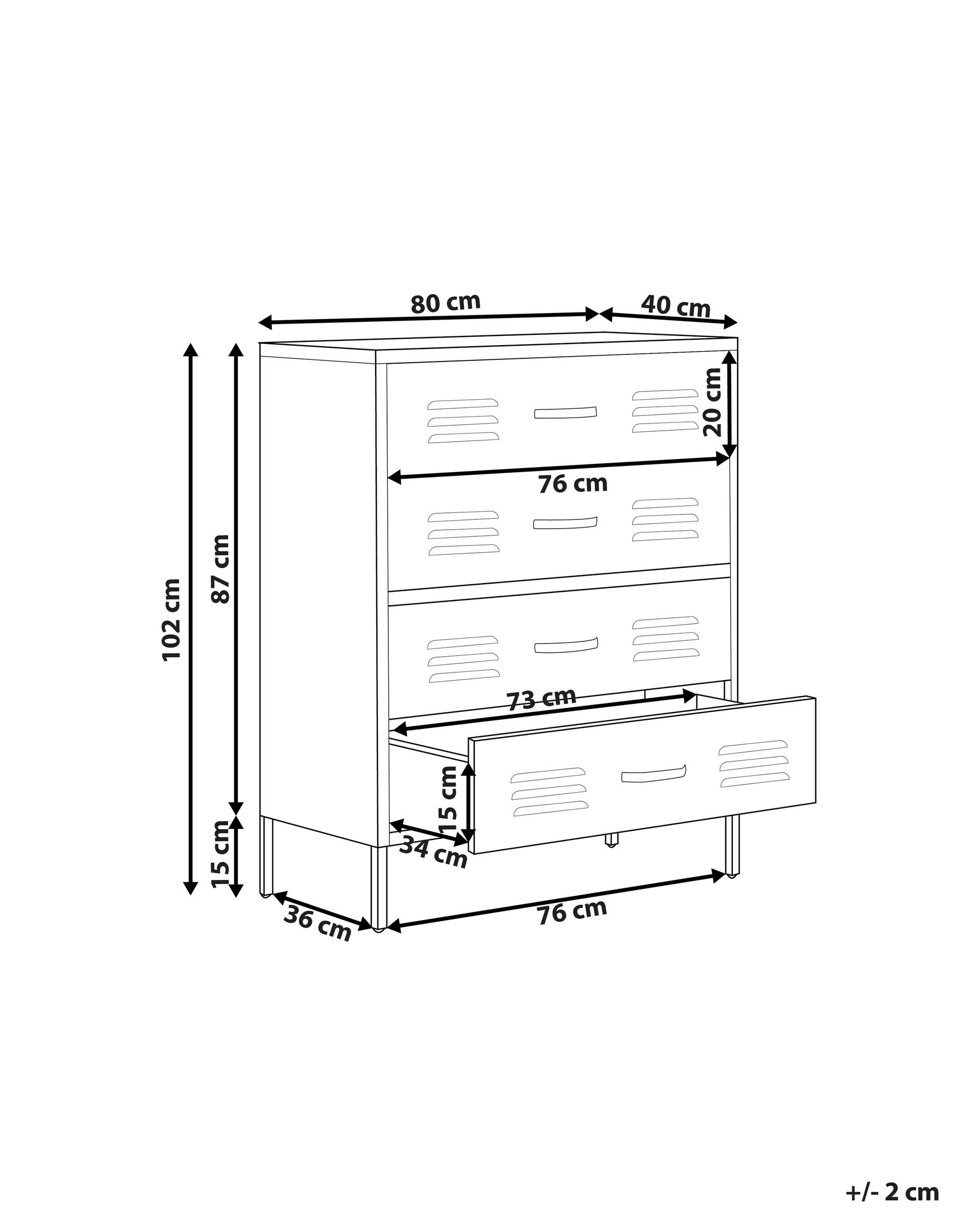 4 Drawer Metal Chest Dark Green ENAGO_868191