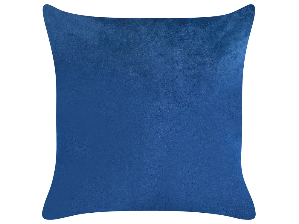 Set of 2 Decorative Cushions YUZURI 45 x 45 cm Velvet Navy Blue Animal Pattern_857848