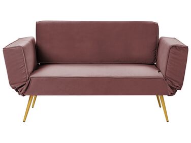 2 personers sovesofa lyserød velour SAARELA