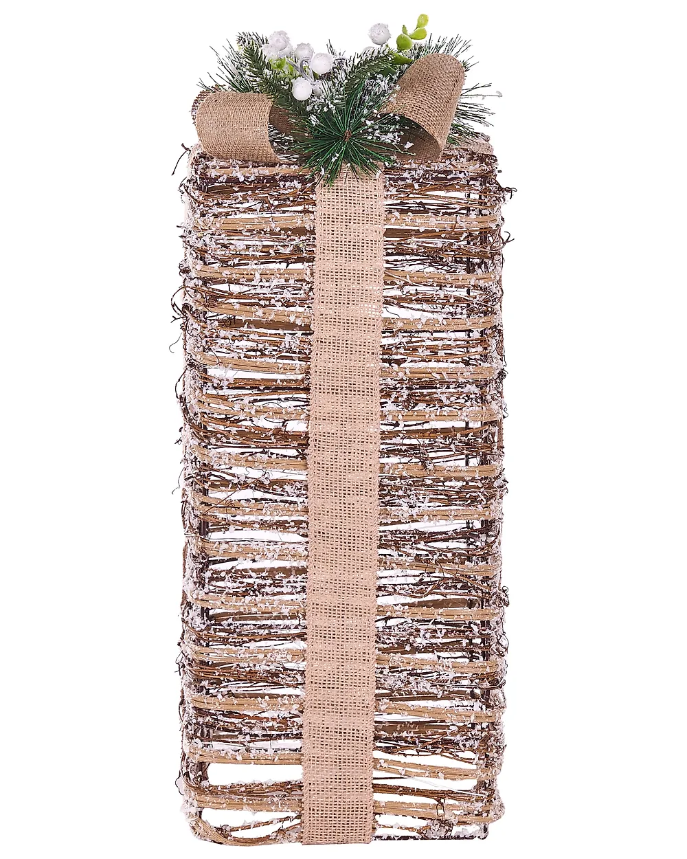 Zestaw 3 dekoracji świątecznych LED VALKAMA 54/45/30 cm Prezenty świąteczne Brązowy_1179480
