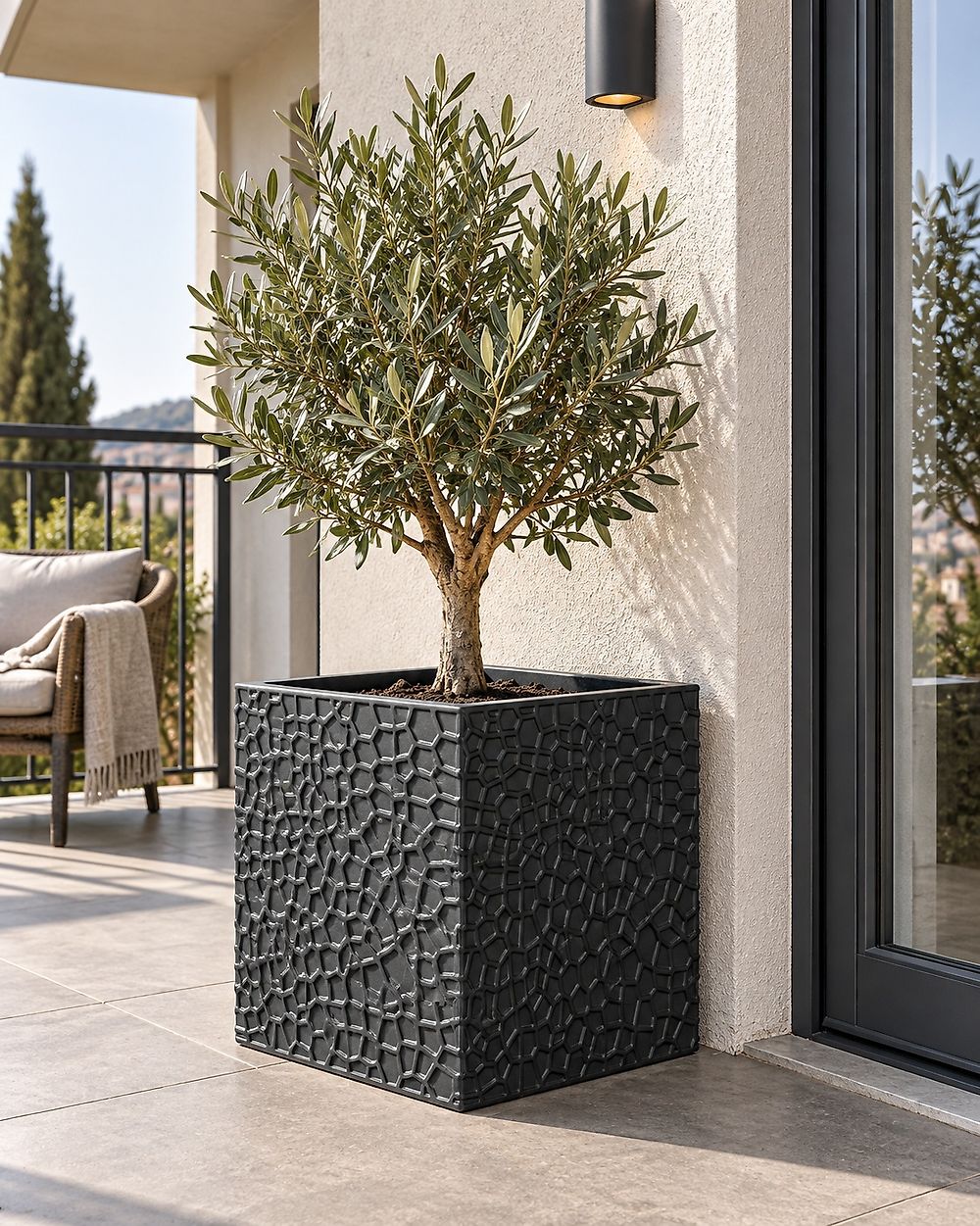 Blumenkübel FEIYAN 44 cm Schwarz