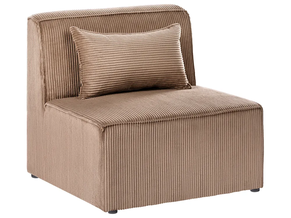 Modular Corner Sofa 4 Seater LEMVIG Corduroy Dark Beige Left Hand_1053404