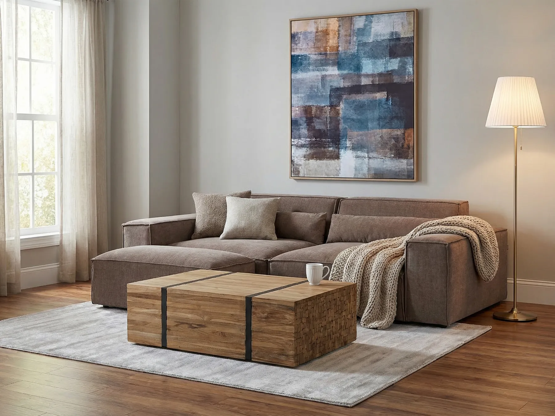 Coffee Table GANDER Teak Wood Brown_1051077