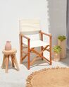 Zestaw 2 krzeseł ogrodowych akacjowy jasne drewno z białym CINE_885108