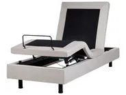 Adjustable Bed without Headboard Fabric DUKE 80 x 200 cm (EU Small Single) Beige_951696