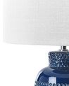 Lámpara de mesa de cerámica azul marino/blanco 53 cm PERLIS_844190