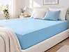 Fitted Sheet HOFUF 200 x 200 cm Cotton Light Blue