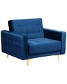 Fauteuil en velours bleu marine ABERDEEN_752533