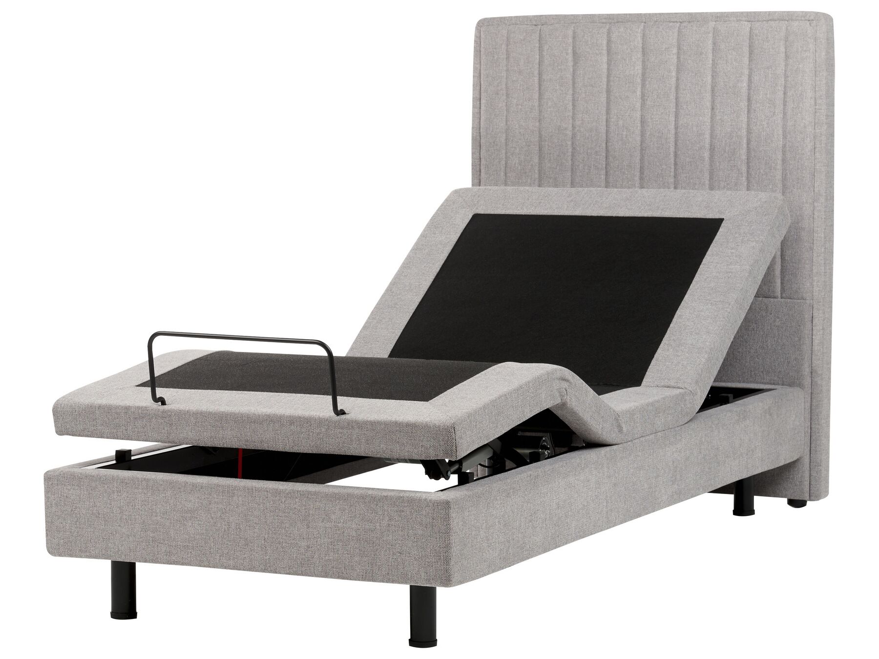 Polohovateľná čalúnená posteľ 90 x 200 cm sivá DUKE II_910585