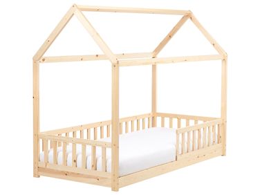 Letto per bambini Casa Legno di pino COSSAYE 90 x 200 cm Marrone chiaro