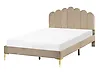 Bed Velvet SAUVIAN 120 x 200 cm (EU Small Double) Taupe