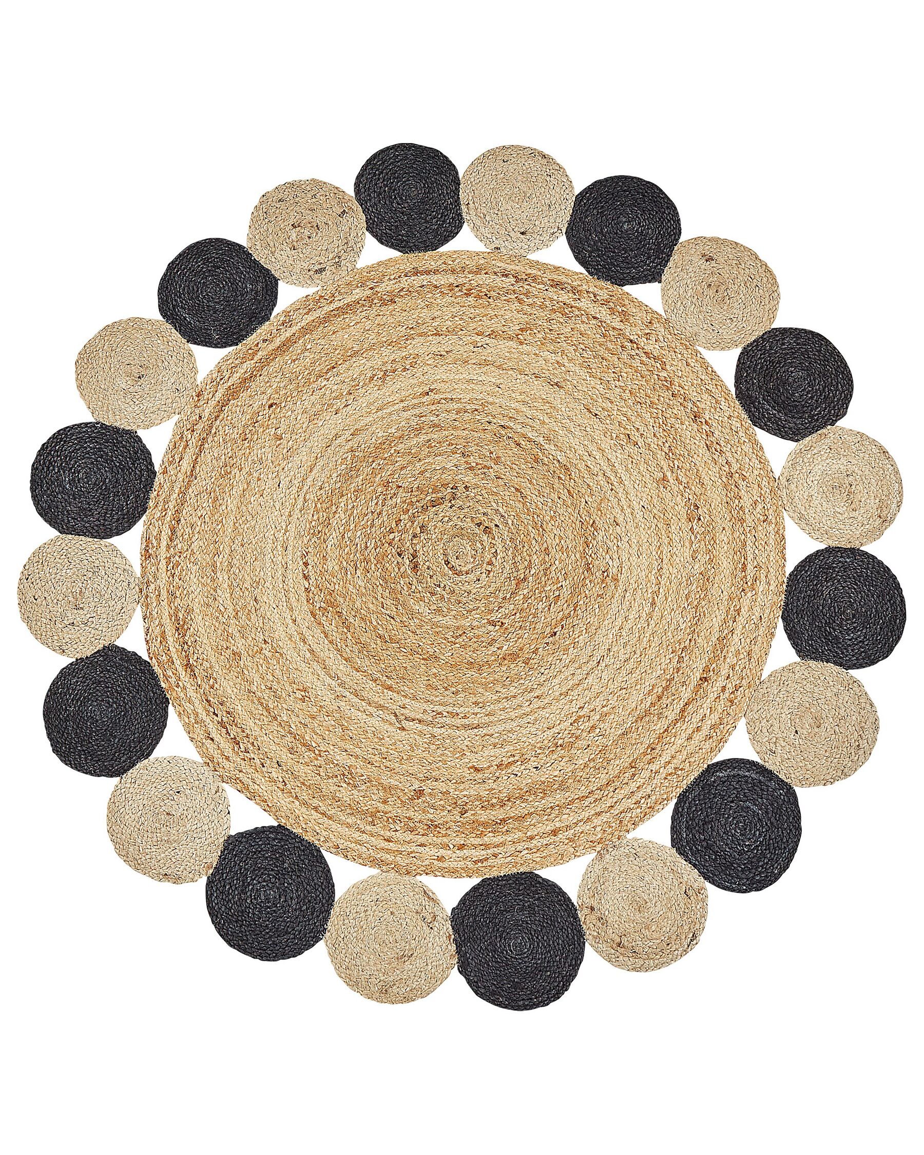 Okrúhly jutový koberec ø 140 cm čierny VOSTAN_870183