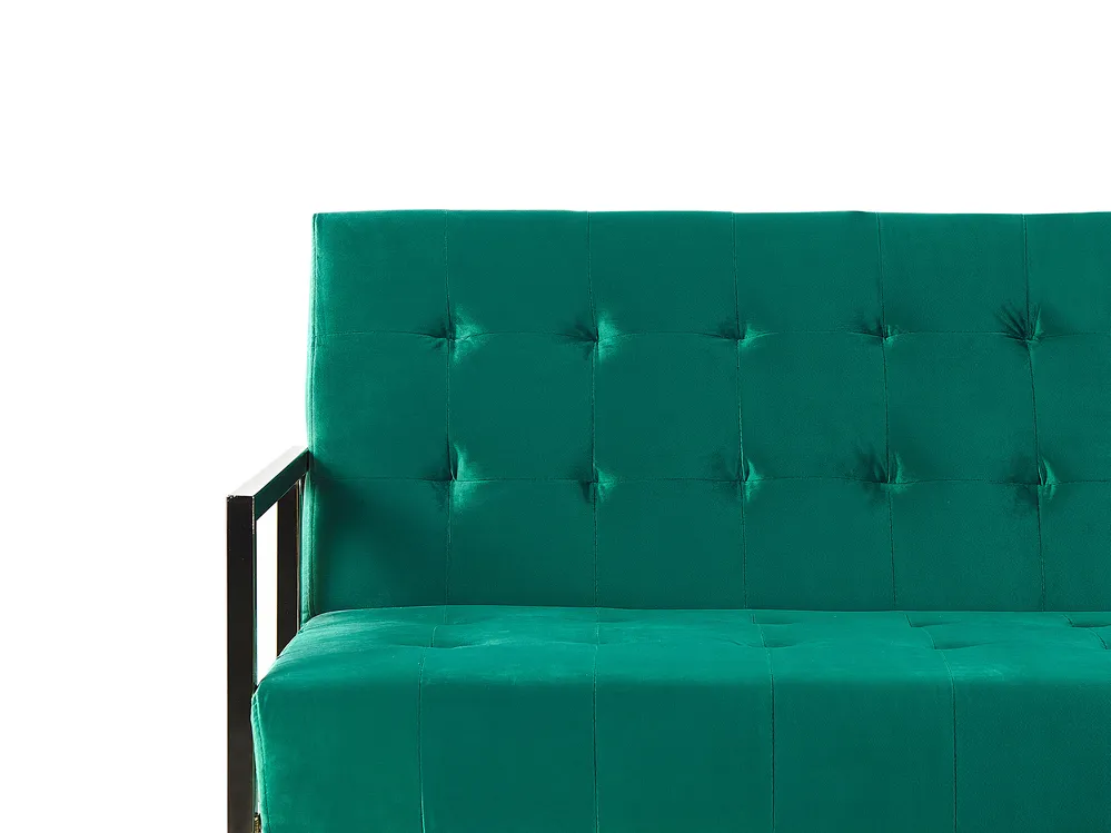 Sofa Bed 3 Seater MARSTAL Velvet Emerald Green_796258