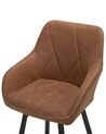 Set of 2 Fabric Bar Chairs Brown DARIEN_724412